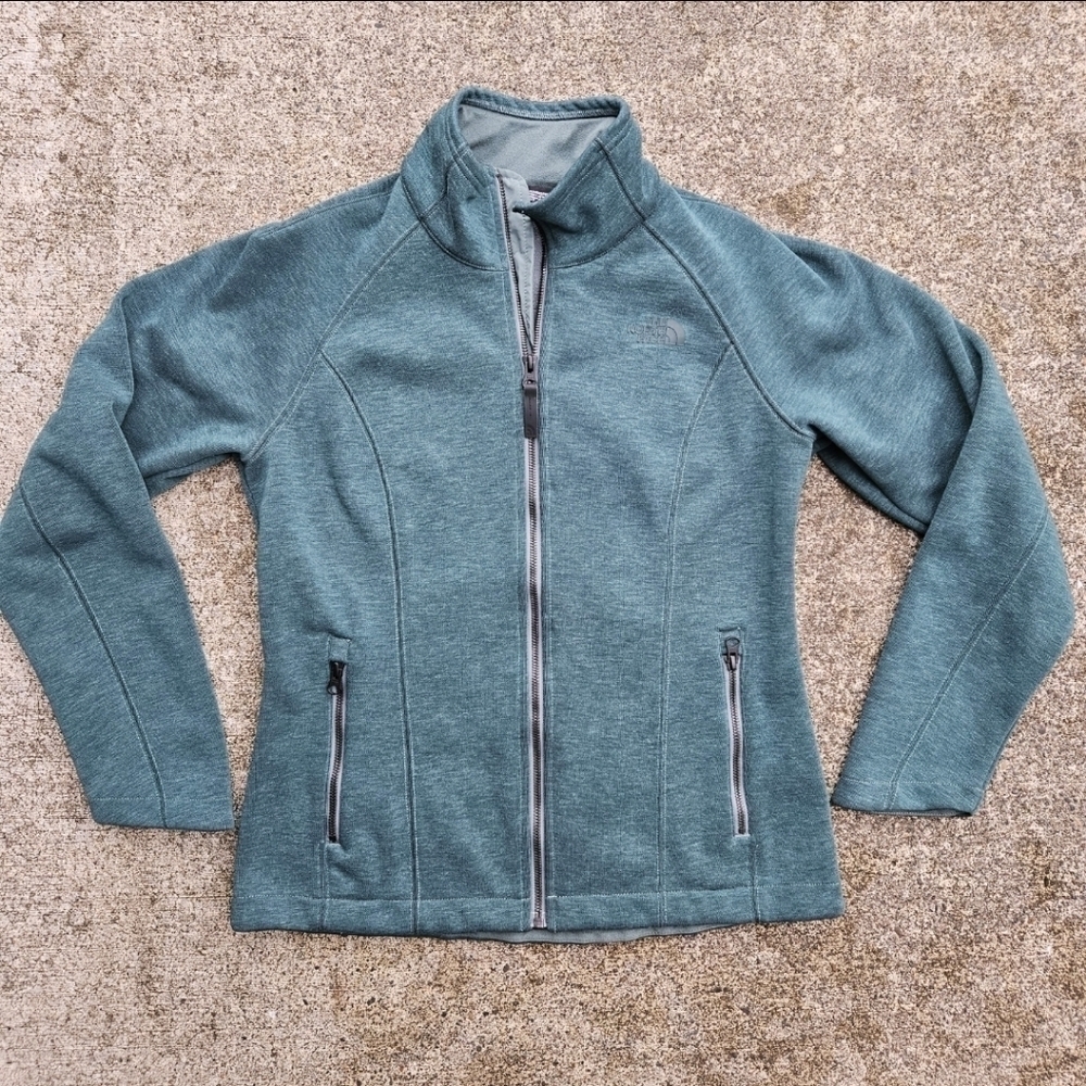 The North Face Deep Green Zip Up Jacket Soft Sweatshirt Women's Size Small